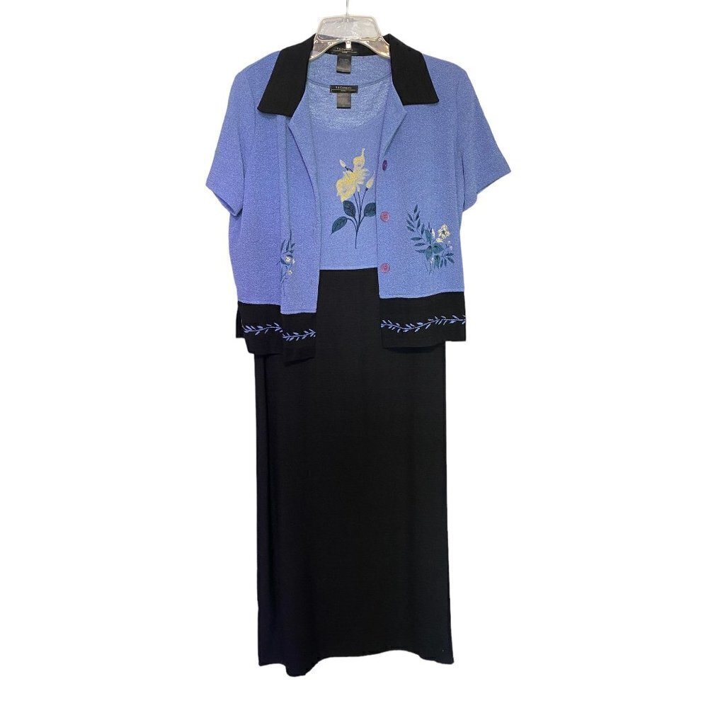 T & Company Petites Women's Size 8P‎ Sleeveless Maxi Dress with Short Jacket 2pc